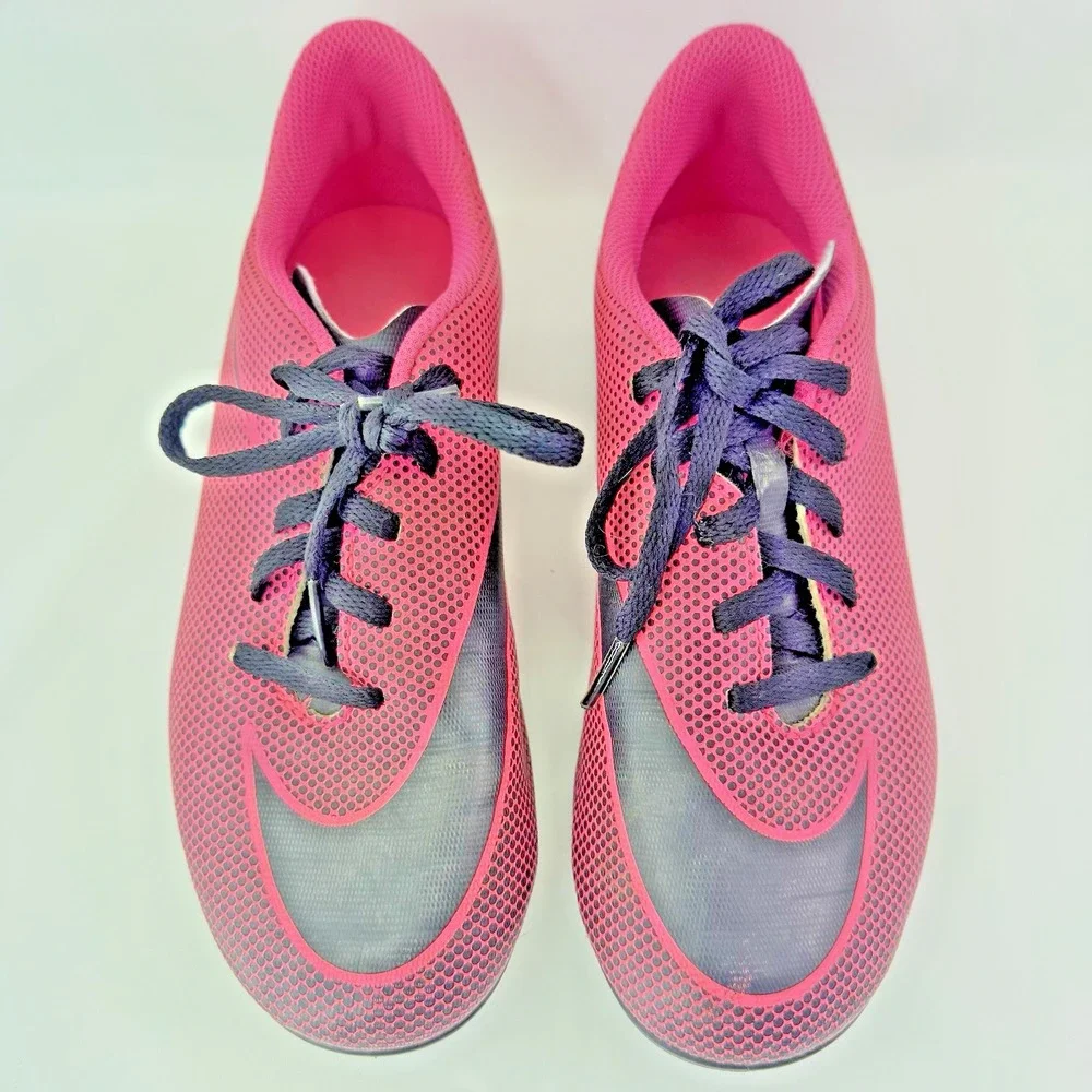 Nike Bravata Soccer Cleats Girls Youth Kids Size 3.5 Y Pink Black 844442-600
